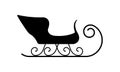 Santa`s sleigh icon. Christmas sled or sledge silhouette. Vector illustration. Royalty Free Stock Photo